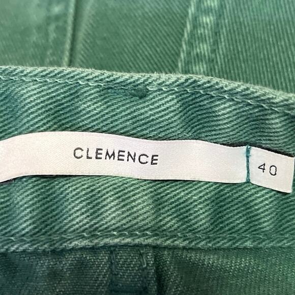 Clemence Women's Green High Waist Straight Wide Leg Denim Jeans Pants Size 10 - Picture 4 of 5